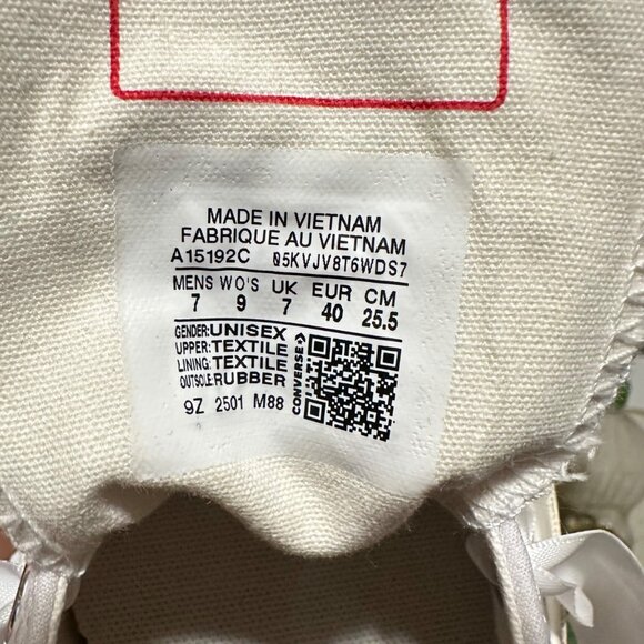 ⭐Converse Chuck 70 OX Bow 7 Mens Shoes Retro Sneakers White Satin Laces A15192C - Picture 10 of 10